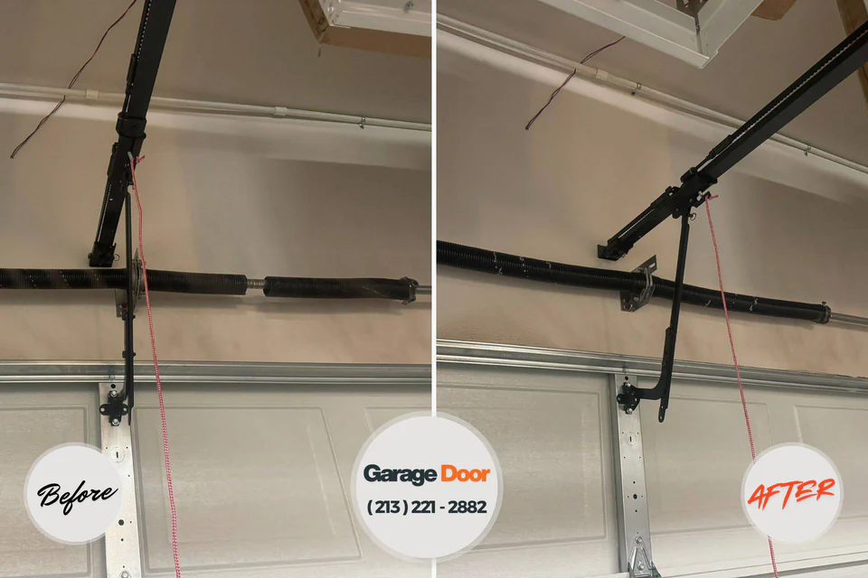Before and after: garage door repair Trussville, AL